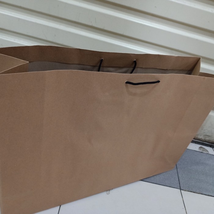 

paper bag super jumbo landscape polos coklat isi 12 pcs terlaris dan t