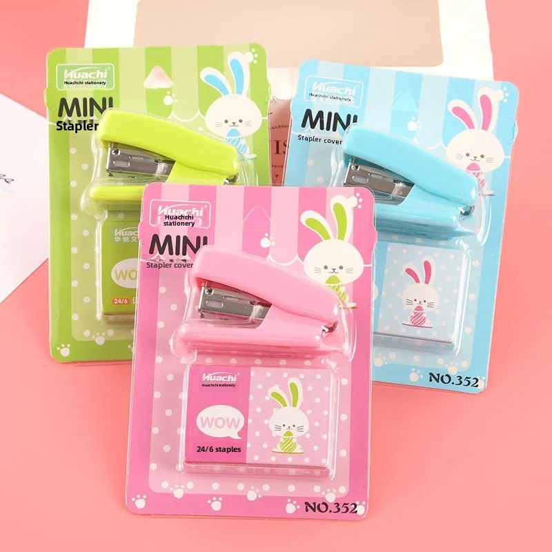 

Cute Mini Stapler Suit Student Cartoon Stationery Children's Small Stapler Binding Machine Wholesale Office School Supplies