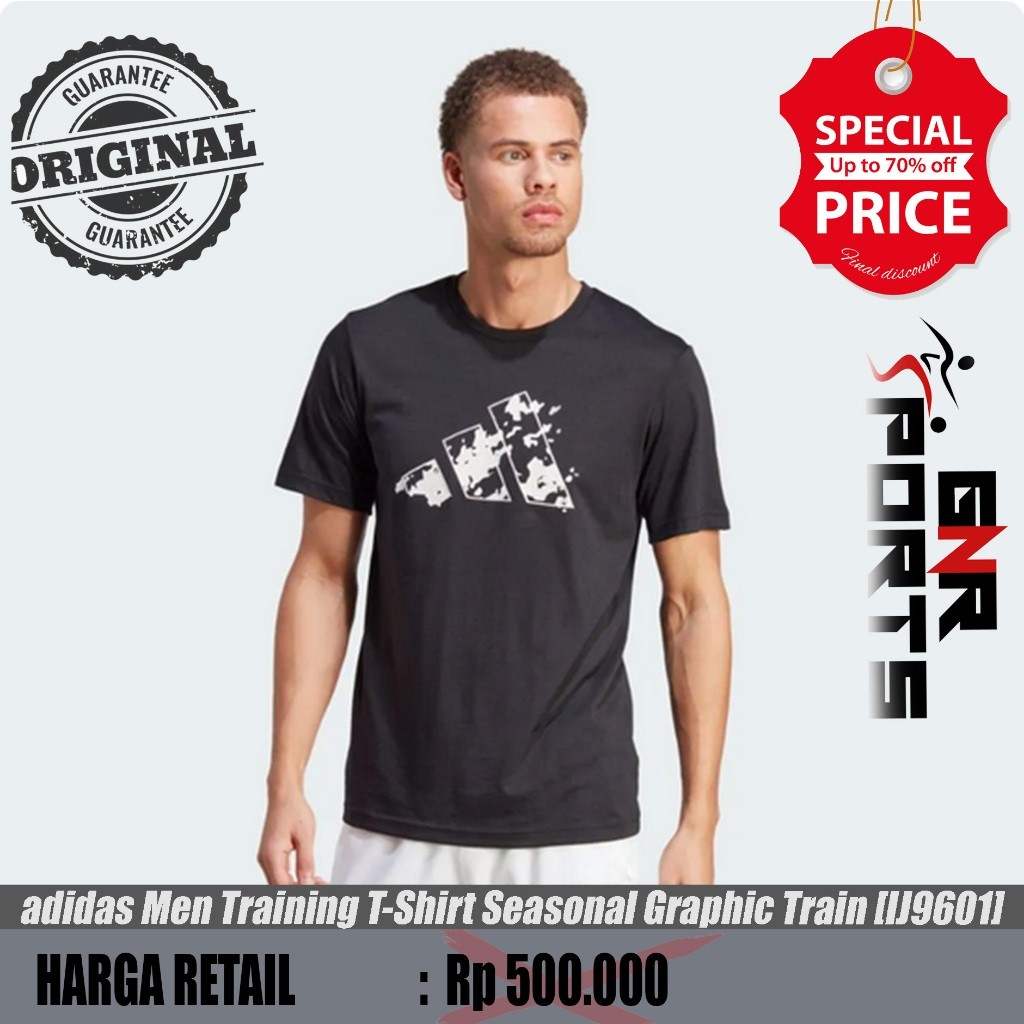 adidas Men Training T-Shirt Seasonal Graphic Train Essentials Baju Fitness Pria [IJ9601] Original 10
