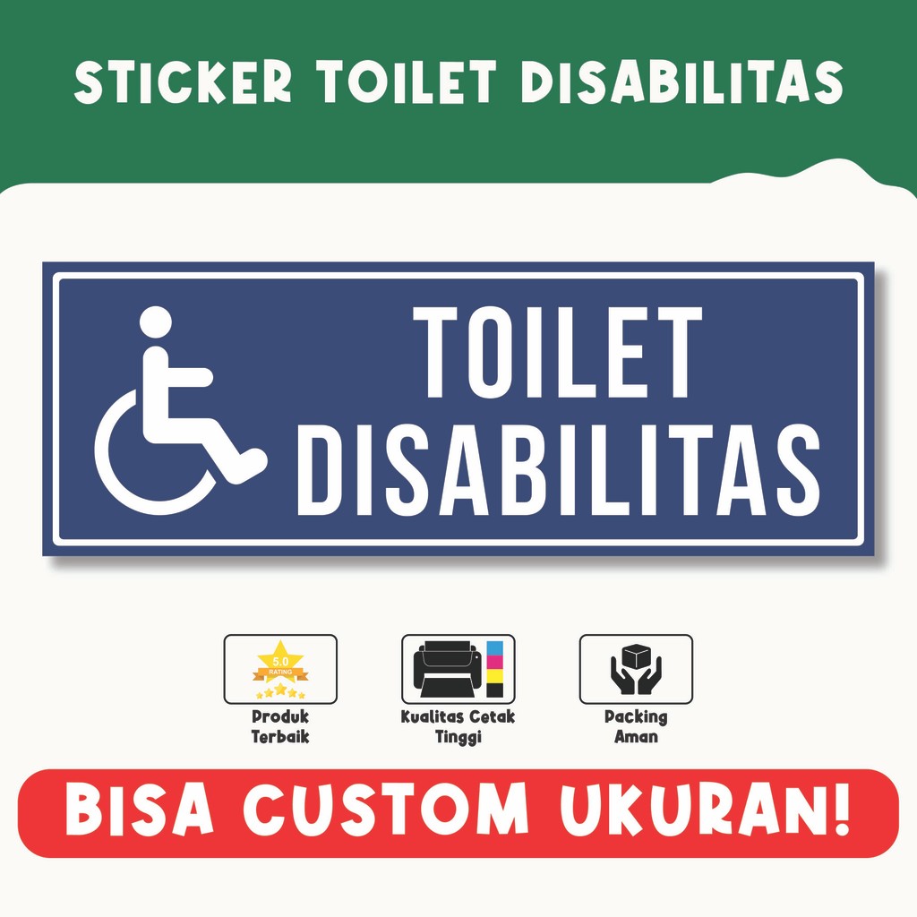 

Sticker Toilet Disabilitas – Penanda Fasilitas Ramah Difabel, Material Vinyl Berkualitas, Bisa Custom Ukuran