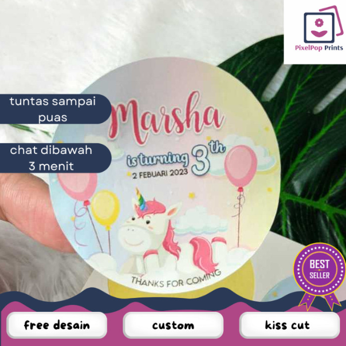 

Opikapip Sticker Bulat Ulang Tahun Anak Stiker Ultah Free Design Template Birthday Bahan Chromo