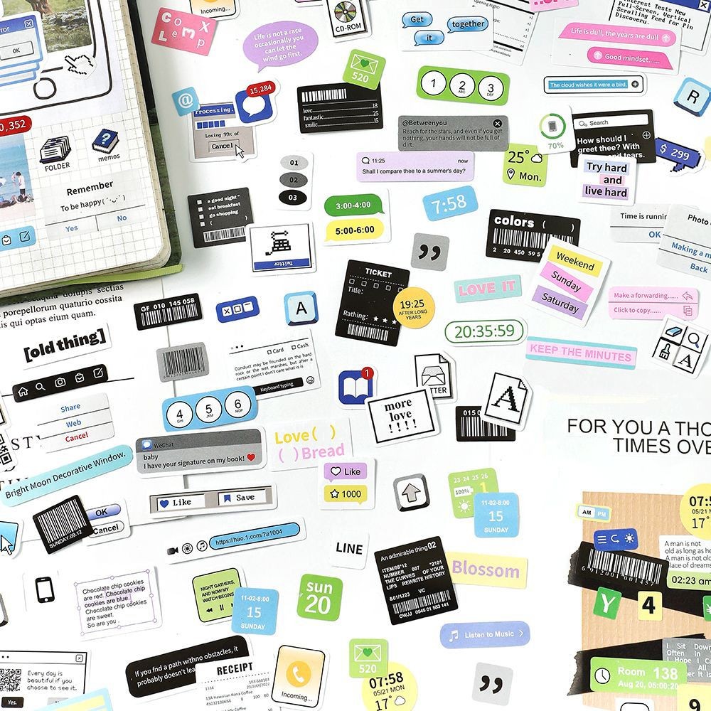 

100cs/1lot Kawaii Scrapbook Sticker Labeling Institute Scrapbooking Supplies Planner Decorative Craft Stationery Sticker