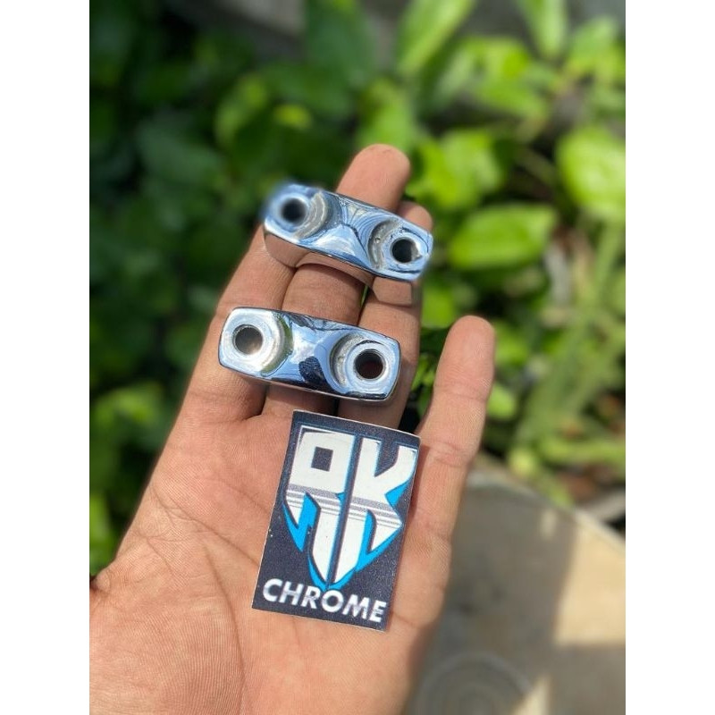 [CHROME CELUP] Klem stir Raiser dudukan stang Tiger revo tiger 2000 megapro primus gl pro Original