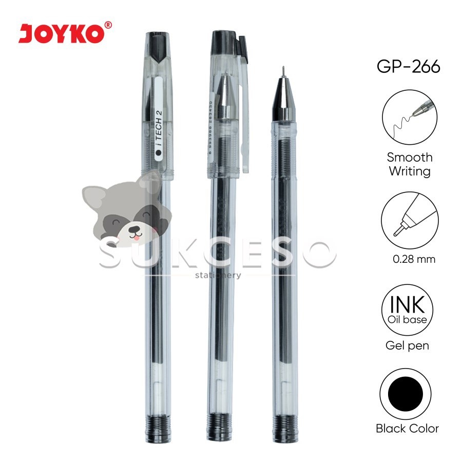 

Joyko Gel Pen GP-266 I Tech 2 0.28mm Pulpen Gel Warna Hitam Murah Berkualitas