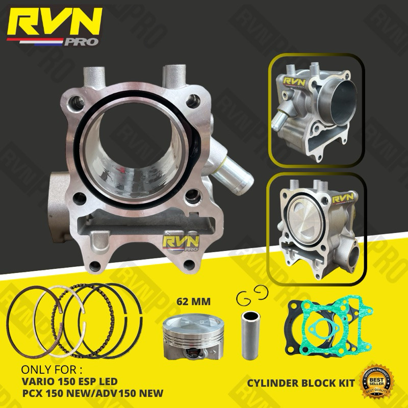RVN CYLINDER BLOK SEHER BORING KOMPLIT BORE UP VARIO 150 125 ESP LED PCX 150 NEW ADV 150 VARIO 125 L