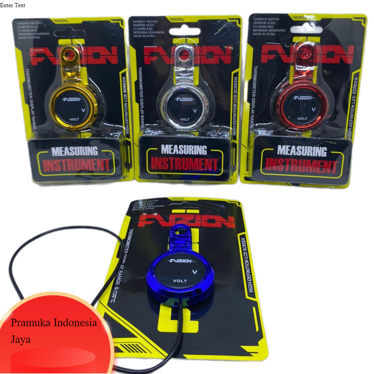Termurah VOLTMETER AKI DIGITAL BULAT FUZION LED PLUS BREKET DUDUKAN SPION WATERPROOF VOLT METER AKI 