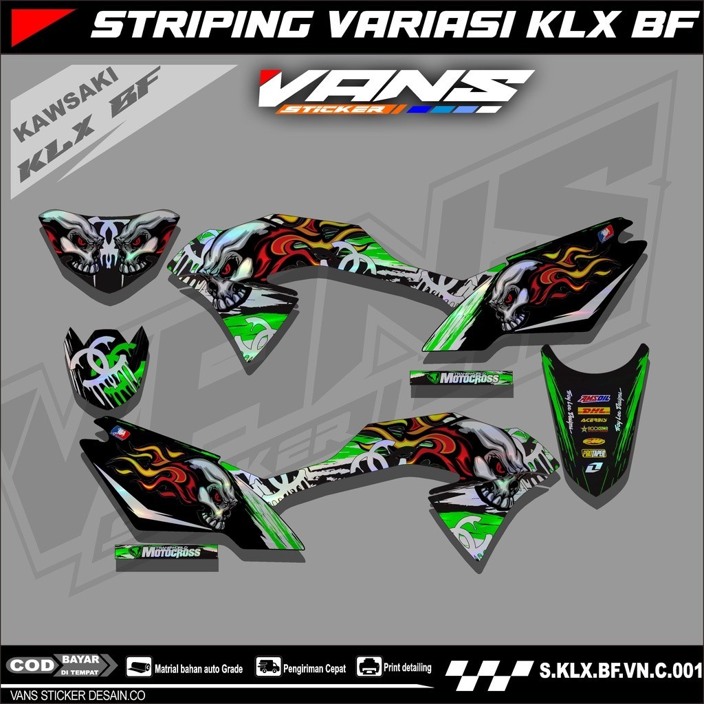 striping motor kawasaki klx 150 bf,se,g , Sticker lis variasi motor klx bf