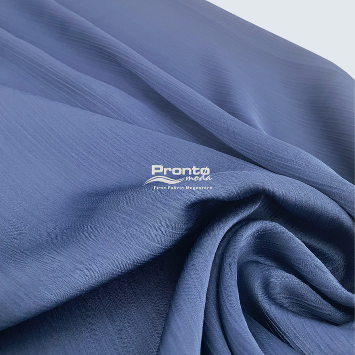 Cradenza Silk Chiffon Crinkle Denim BlueAlta Moda - 1,5 METER