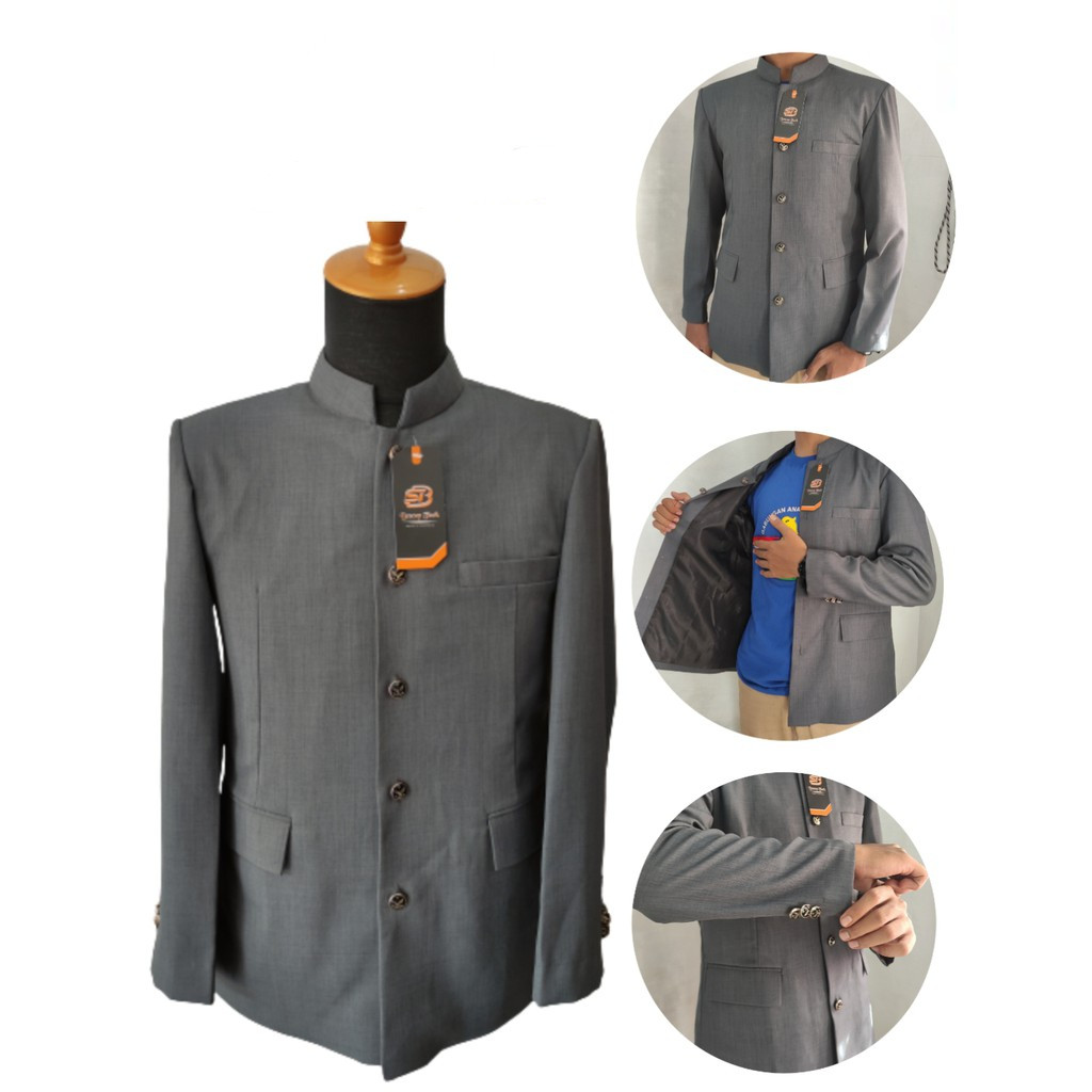 JASKO ABU TUA MOTIF SAKU TUTUP JASKO POLOS JASKO PREMIUM JASKO PRIA JAS SANTRI ATASAN MUSLIM PRIA