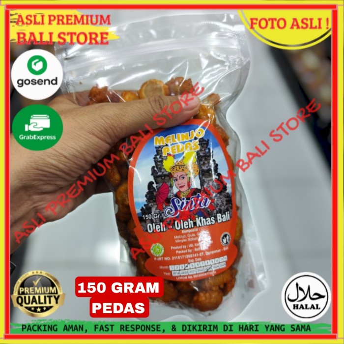 

OLEH OLEH MAKANAN CEMILAN CAMILAN SNACK KULINER KHAS ASLI ORI ORIGINAL BALI MELINJO BELINJO PEDAS 150 GRAM GR