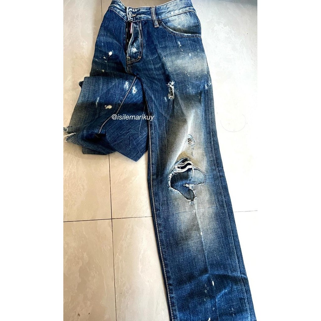 2nd Original Celana Jeans DSQUARED2 Sobek2 Gaul Keren Uk.34