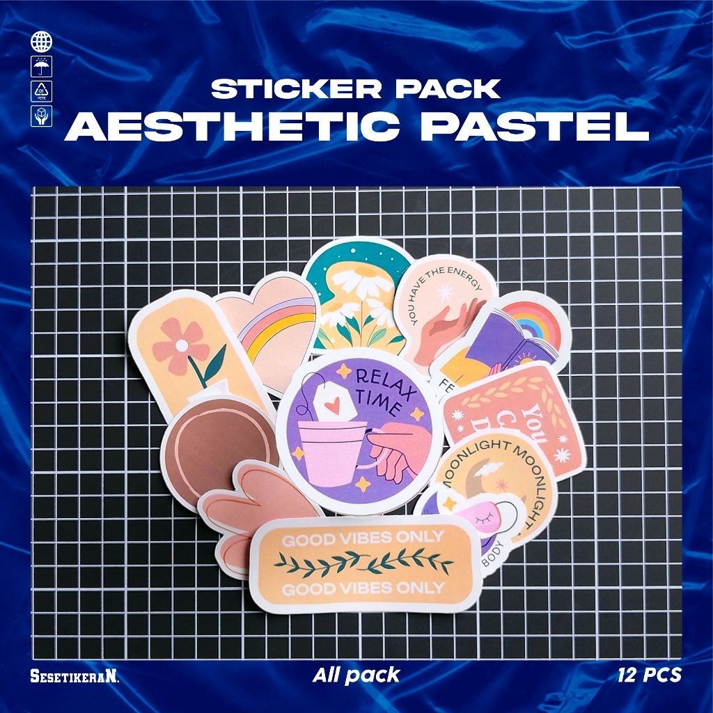

COD✨ Sesetikeran Stiker Pack Aesthetic Pastel Lucu Untuk Koper Laptop Skateboard