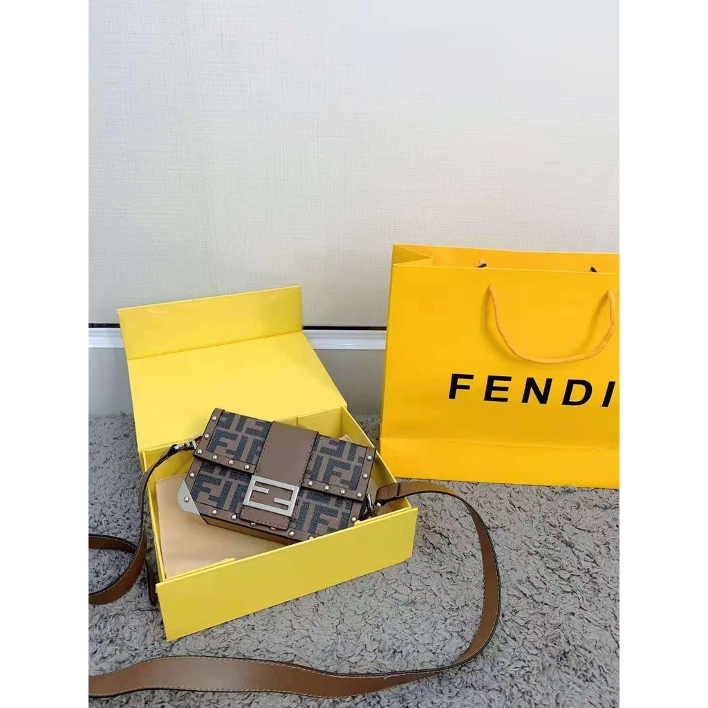 Original Asli 2022 Baru Fendi/Fendi old flower box bag messenger shoulder bag