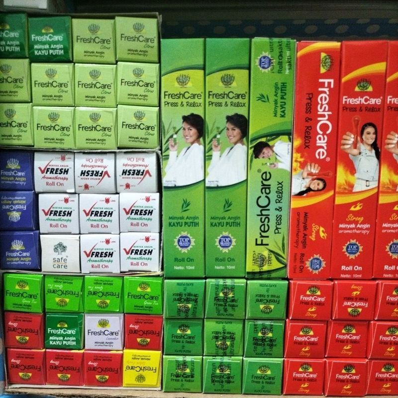 (ORIGINAL) FRESH CARE PRESS MINYAK ANGIN ROLL ON ( Hot & Kayu Putih ) FreshCare Aromaterapi Roll On 