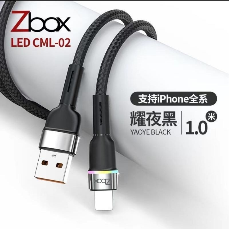 Kabel Data  Kabel Charger ZBOX CML-02 Metal with LED Support Fast Charging 3A Qualcomm 3.0 Micro Typ