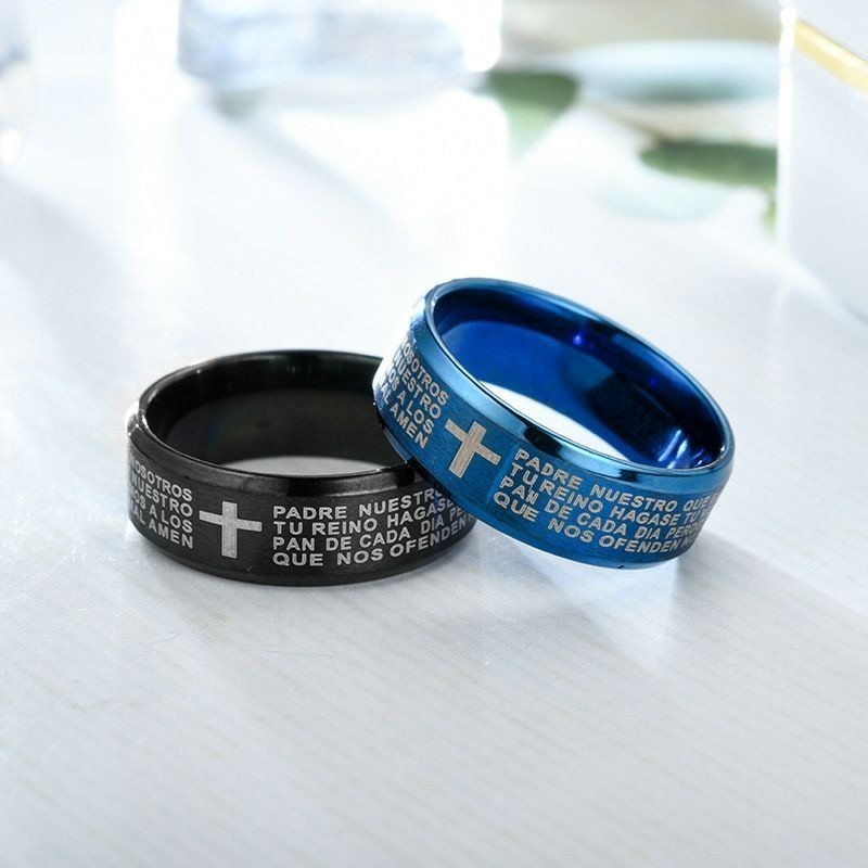 COD -  Cincin Titanium SALIB DOA BAPA KAMI CETAK STAINLESS STEEL ANTI KARAT SELAMANYA Model Salip Co