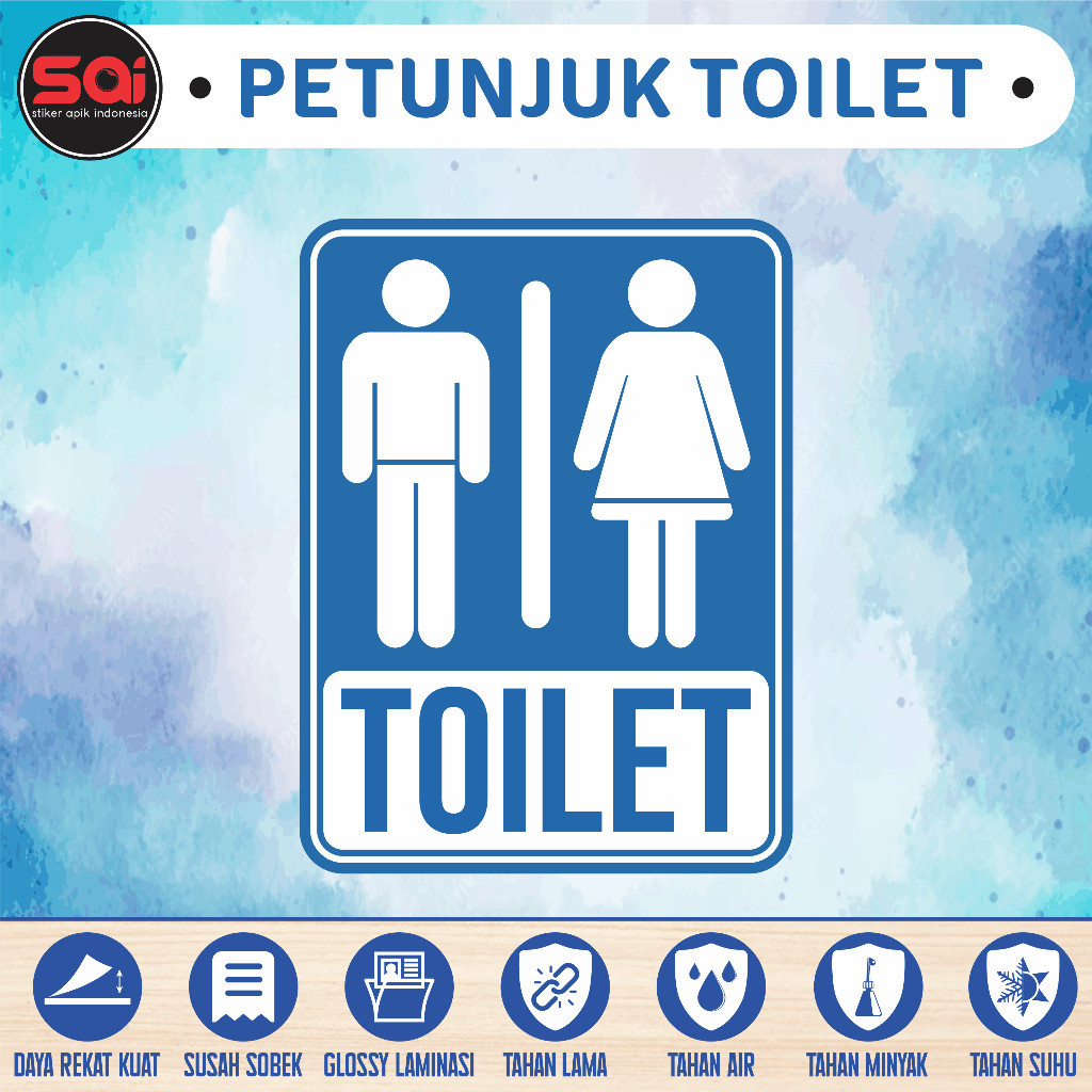 

stiker vinyl anti ait PETUNJUK TOILET PORTRAIT ANTI AIR laminasi glossy