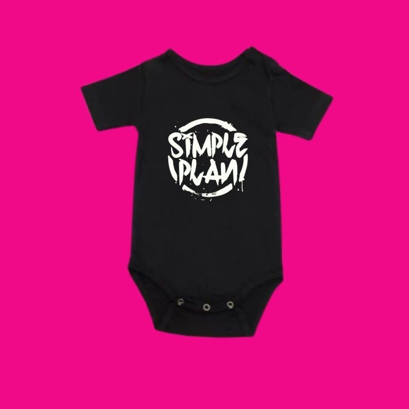 kaos baju bayi SIMPLE PLAN tshirt band rock jumper baby kids kaus pendek usia 0 1 2 3 4 5 6 7 8 9 10