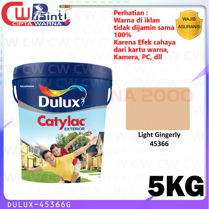 Dulux Catylac Cat dinding tembok Exterior Readymix Light Gingerly 5 kg