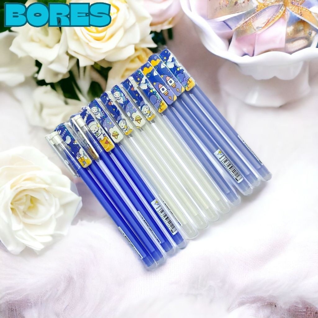 

BORES Pulpen Gel Karakter Kartun Astronot Space Pena Blue Ink Gel Bisa Hapus Karkter 0.5mm Pena Aesthetic Planet GlitterAlat Tulis Sekolah Kantor Stationary