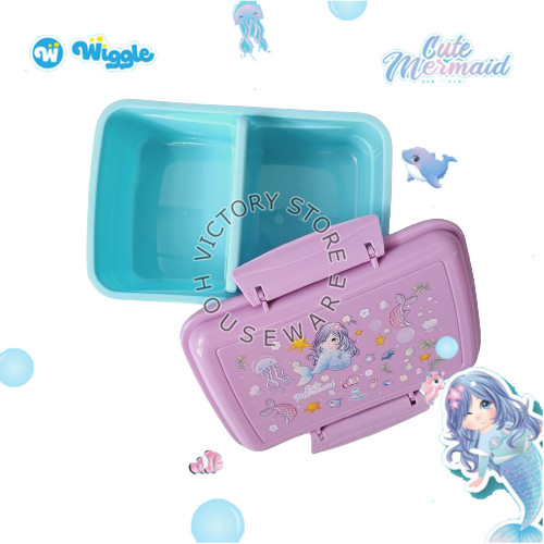 WIGGLE Lunch Box Kotak Makan Sekat 2 PP05 Dengan Desain Mermaid