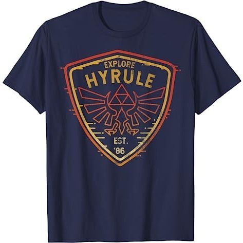 BAJU DISTRO Zelda Explore Hyrule Patch T-Shirt
