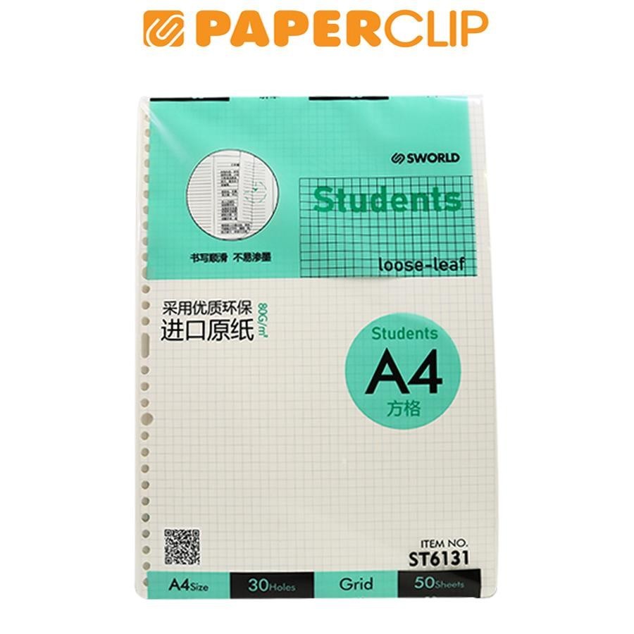 

LOOSE LEAF A4 SWORLD STUDENTS ST6131 30H 50P GRID / SQUARE