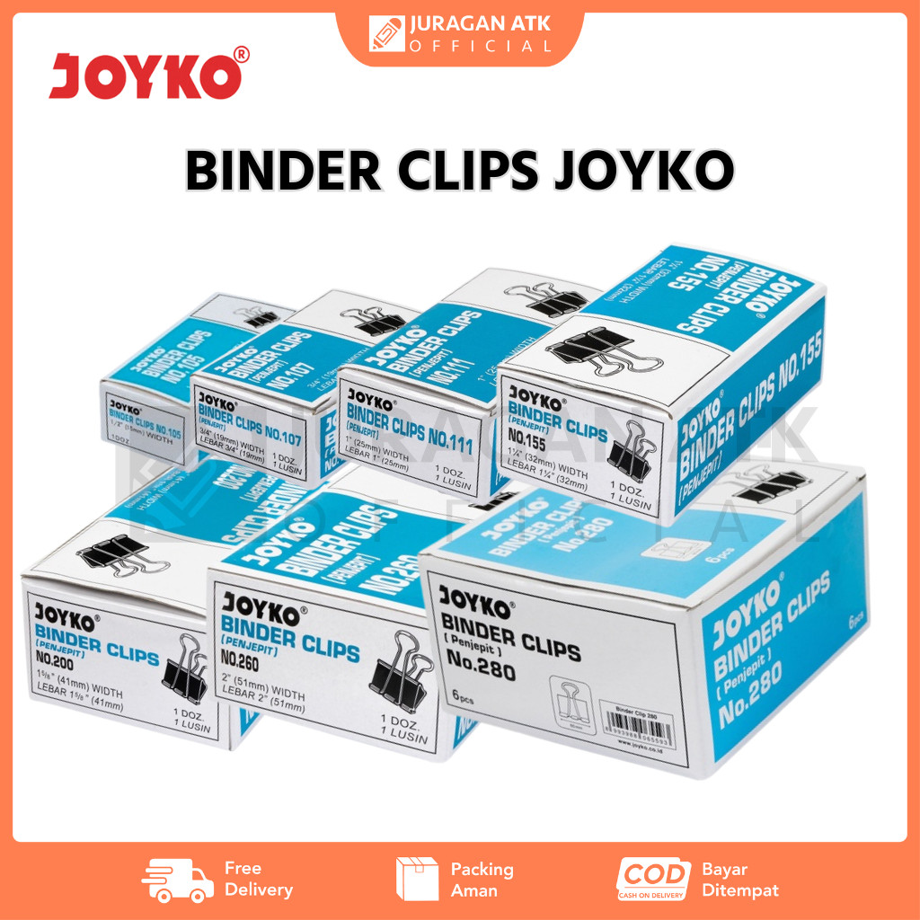 

Binder Clips Joyko / Klip Penjepit Kertas Besar Sedang Kecil Joyko