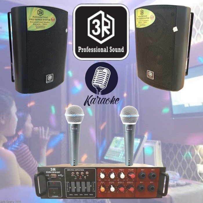 Paket Audio Mini Professional Sound 3R Ampli Bluetoth Karaoke Smart Tv
