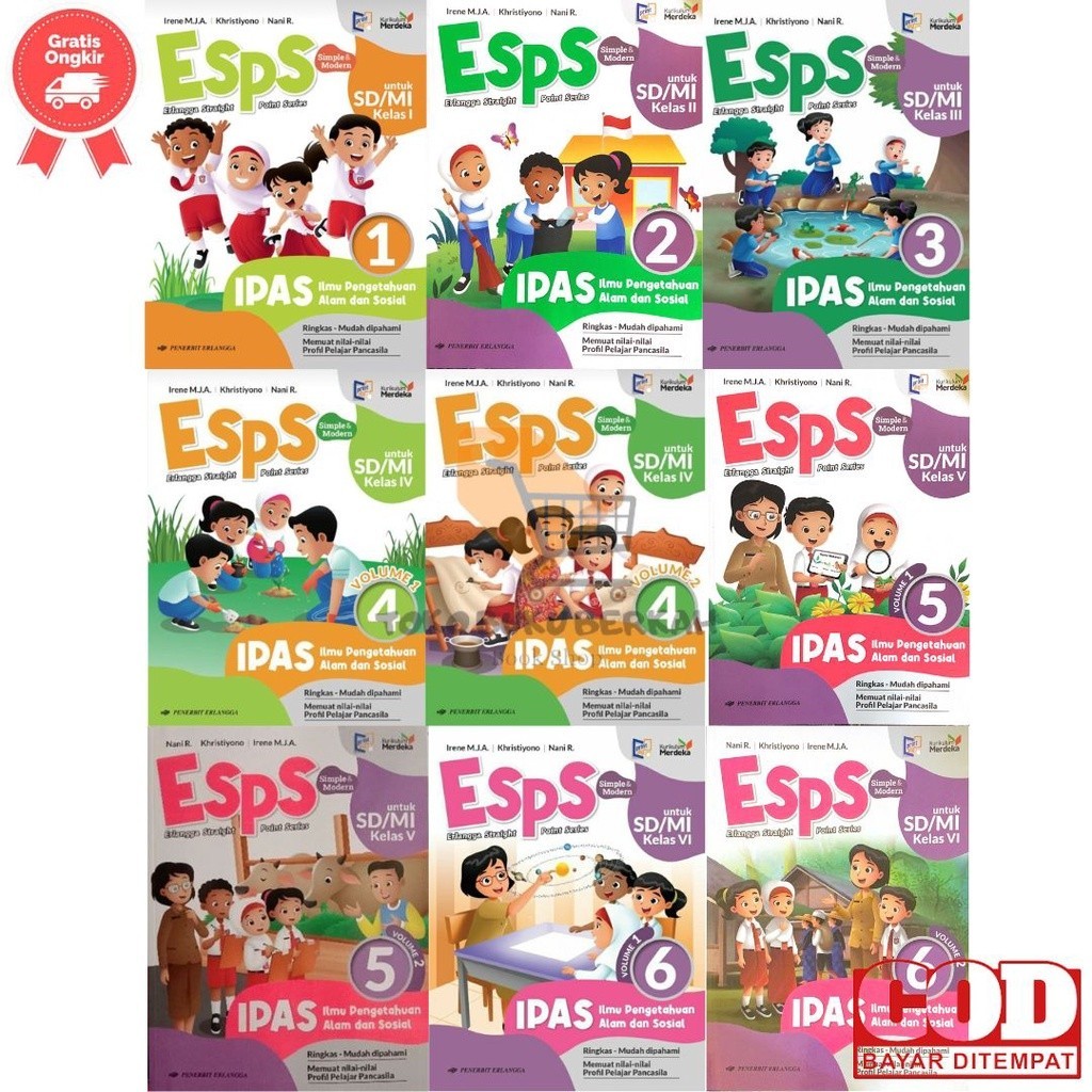 

[PROMO MURAH] KURIKULUM MERDEKA BUKU ESPS IPAS SD/MI Kelas 1 2 3 4 5 6 Penerbit Erlangga - Irene M.J.A. - Khristiyono - Nani Rosdijati