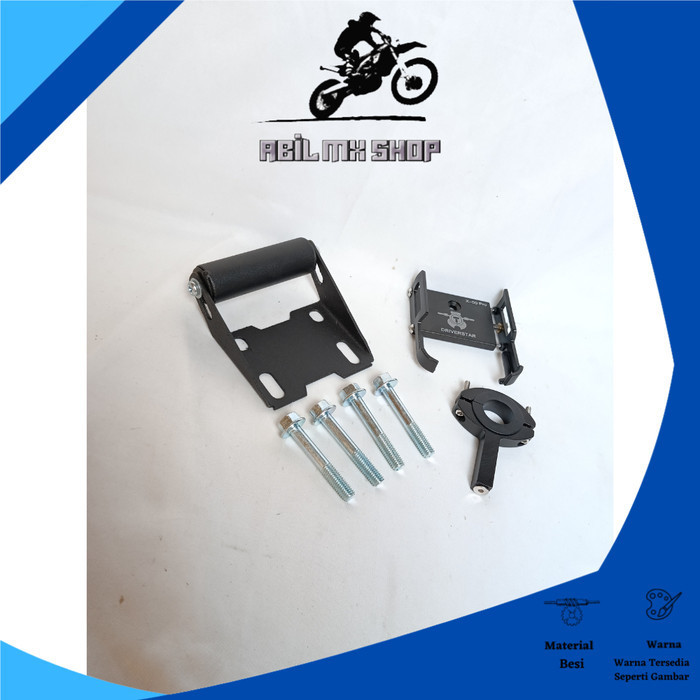 PAKET HOLDER HP BREKET BRACKET GPS HOLDER HP MOTOR PCX 150 PCX 160 COVER STANG HOLDER LOGAM