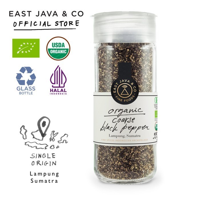 

Terlaris~[Limited Stock] East Java & Co Organic Coarse Black Pepper - 55g (Lada Kasar Organik)