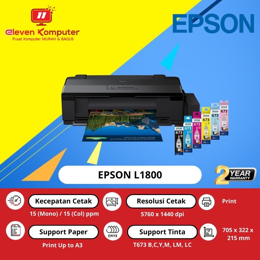 promo terbaru Printer Epson L1800 Printer Pigmen Printer A3 Printer Foto 6 tinta Garansi Resmi