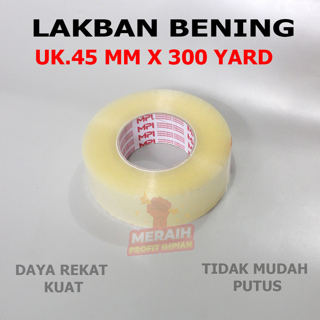 

Lakban Bening JUMBO MPI 45 mm x 300 yard - Lakban Packing - Super Hemat!!