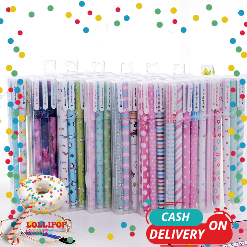 

L&D" Pulpen Gel Set Warna Warni 10IN1 Pena Cair Motif Karakter / Pena Korea Color Pen Souvenir Set Alat Tulis Sekolah dan Kantor Import A54