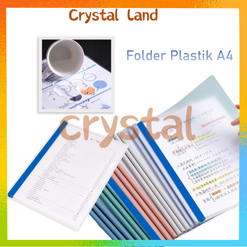 

A4 Sliding Report File Folder / Putih Bening File Folder Plastik Mika Transparan / Plastic Folders For Documents Covers
