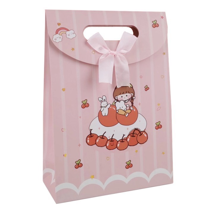 

26x17x8 Goodie Bag Hampers / Paper Bag Motif / Tas Kado Gift - Cherry Bunny