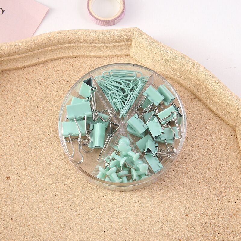 

GGS HL0684 72 PCS Kombinasi penjepit kertas cute/ Paperclip binder clip push pin Y1876