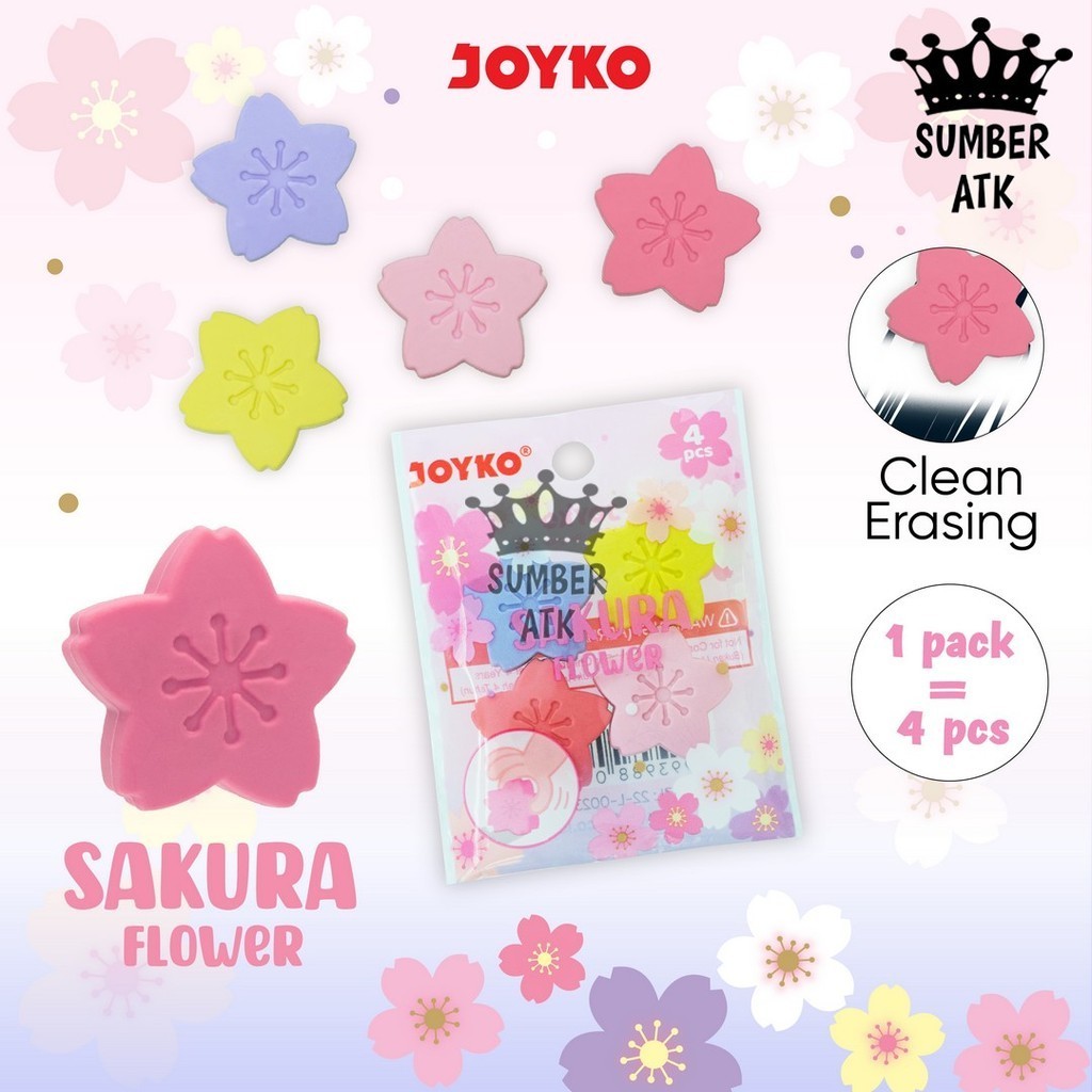 

Penghapus Eraser Joyko ER-142 Sakura Flower 1 Pack 4 Pcs