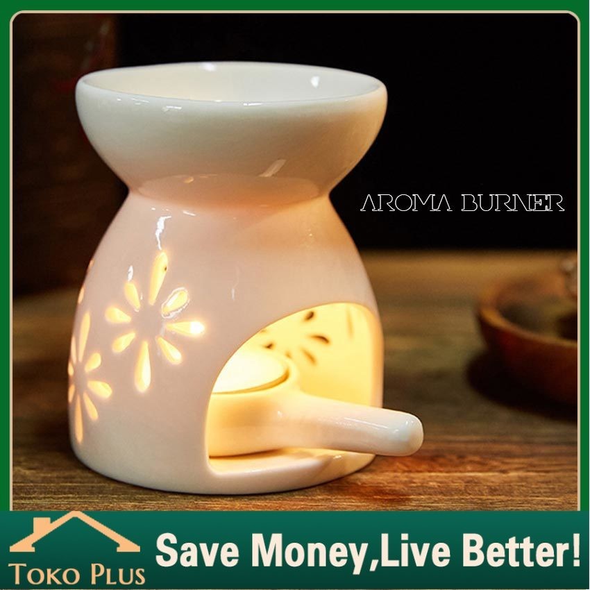 Tungku Aromaterapi Keramik Bakar Lilin EO Aroma Terapi Candle Burner Essential Oil Aromatherapy Burn