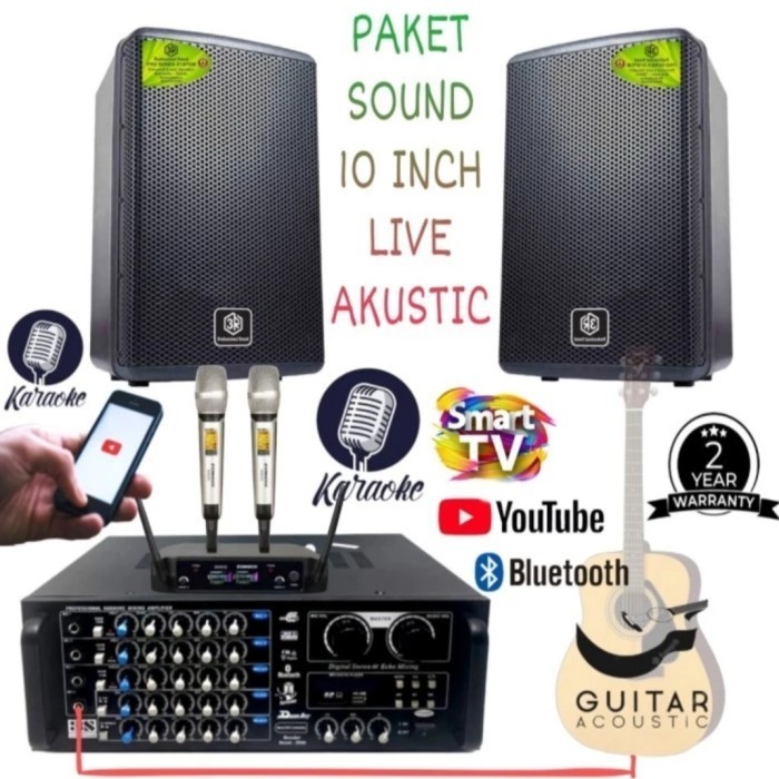 Sound Karaoke Akustik Live Musik Cafe Perkantoran 2 Speaker 10 Inch 3R