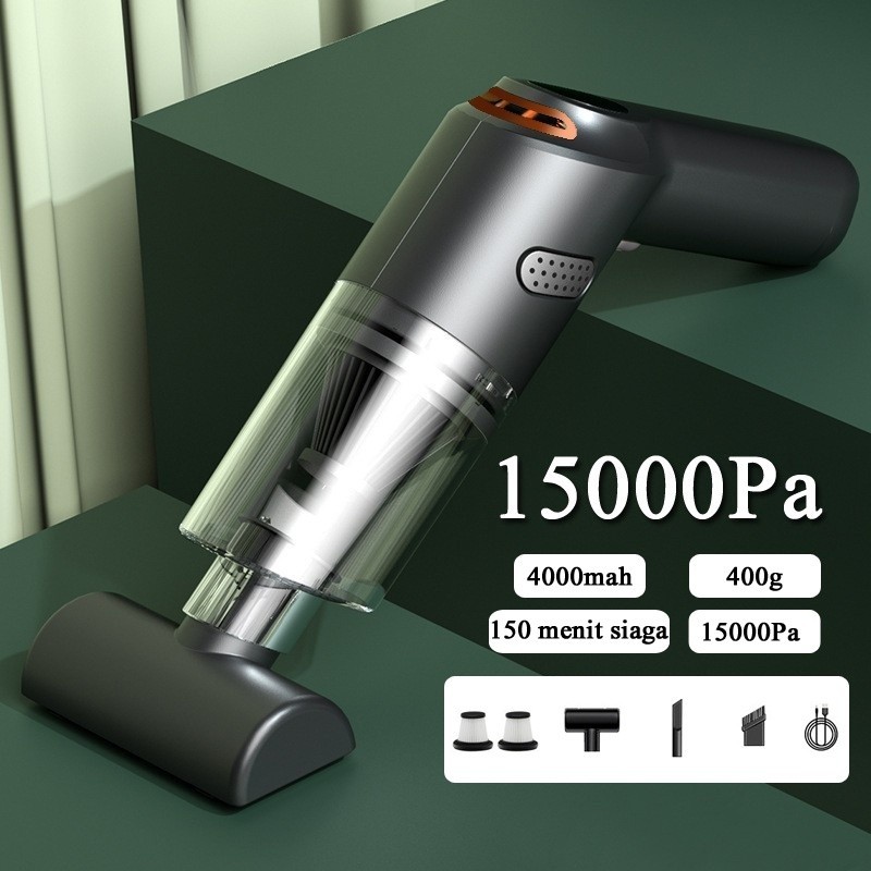 Vacum Cleaner Portable Alat Penyedot Debu Mobil Listrik15000Pa Mini Wireless Vacuum Cleaner Lantai P