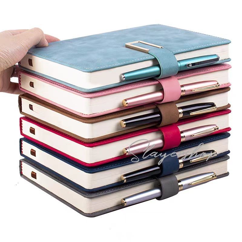 

240 Halaman Buku Catatan Kerja Cover Kulit Sintetis Premium Magnet Kertas A5 Notebooks Magnetic