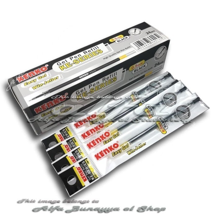 KENKO Refill Pulpen Easy Gel 0.5 Pak isi 24 Isi Ulang Pen Tinta 0,5 - Hitam