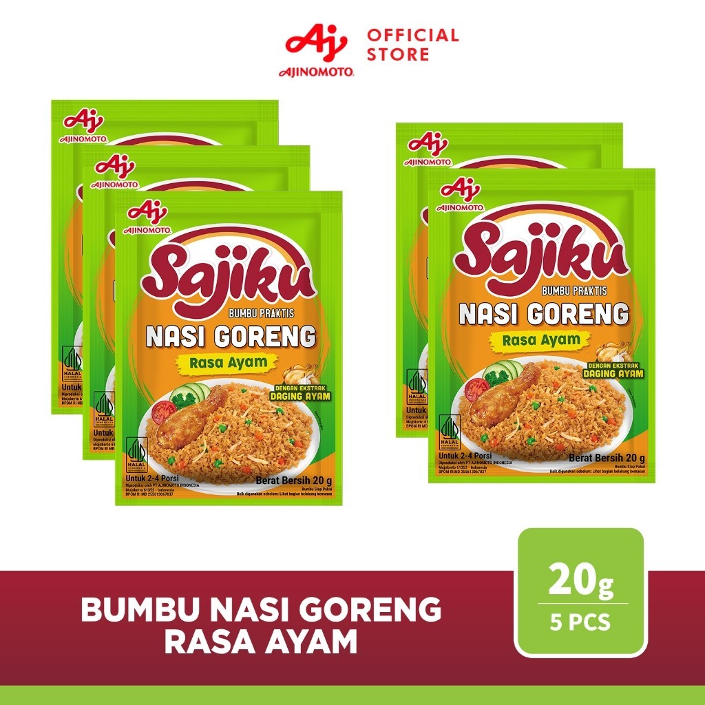 

SAJIKU® Bumbu Praktis Nasi Goreng Rasa Ayam 20gr (5 pcs)