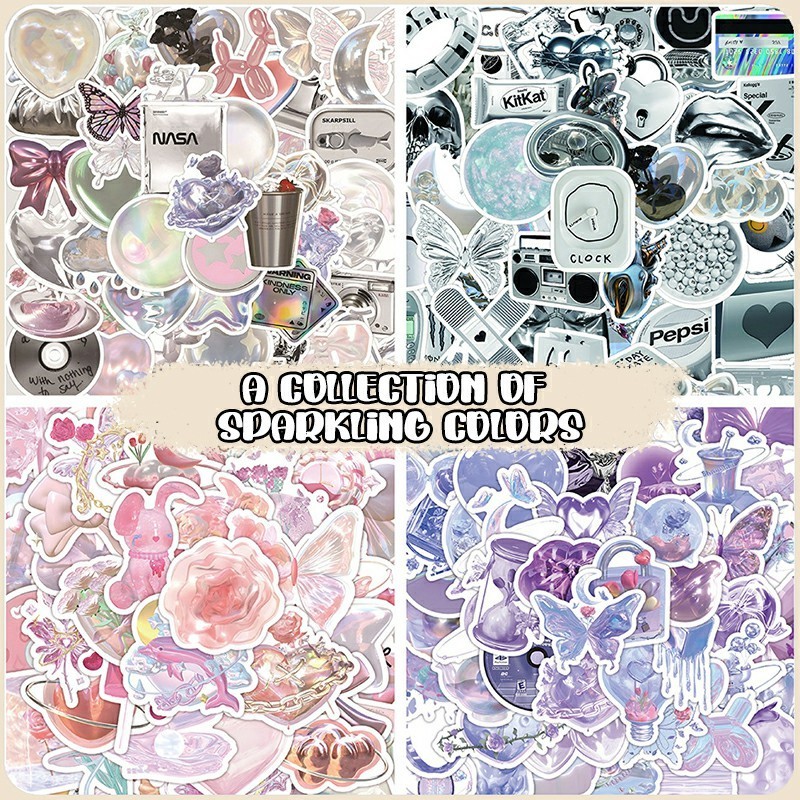 

【COD❤️】Stiker Berkilau Di Dalam ,Notebook Kreatif Dekorasi Cangkir Air Alat Tulis ,Alat Tulis Buku ,Besar Stiker DIY VDY