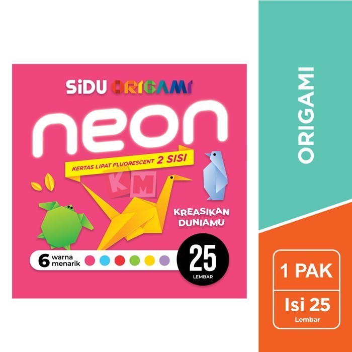 

Kertas Lipat Origami Neon 2 Sisi SIDU 25 Lembar Fluorescent Sinar Dunia