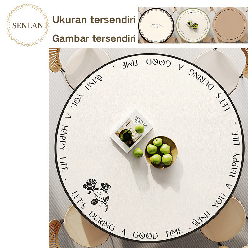 SENLAN Klasik dan anggun, membawa suasana elegan ke ruang tamu Taplak Meja Kulit Mewah dengan Desain