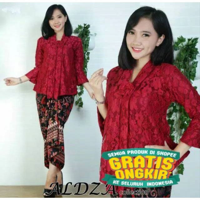 REALPICT~Setalan Kebaya Kutubaru Floy Rok Prempuan Lilit / Kebaya Prempuan Brokat Muslim / Kebaya Mo