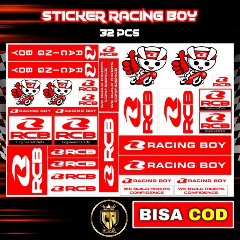 Stiker Pack Murah Racing Boy pack isi 32 Stiker Sponsor Stiker Helm Stiker Motor Sticker Motor